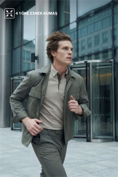 Куртка-рубашка Regular Fit с воротником поло