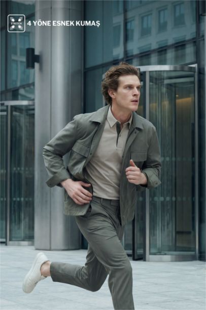 Куртка-рубашка Regular Fit с воротником поло