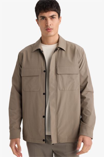 Куртка-рубашка Regular Fit с воротником поло