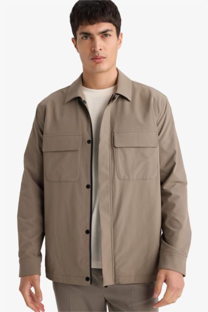 Куртка-рубашка Regular Fit с воротником поло