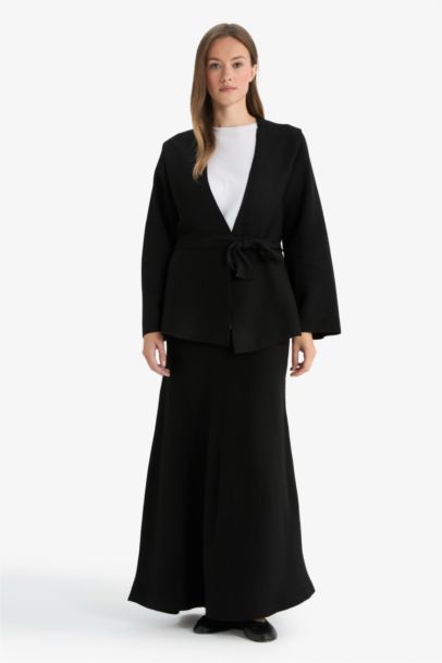 A Cut Knitwear Skirt