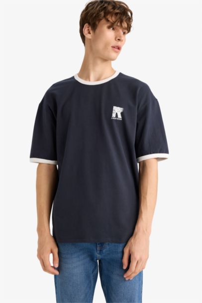 تيشيرت نص ردن أوفر سايز بياخة مستديرة