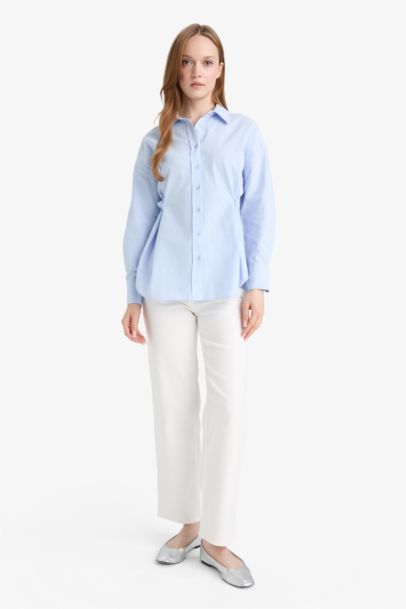 Regular Fit Oxford Long Sleeve Tunic