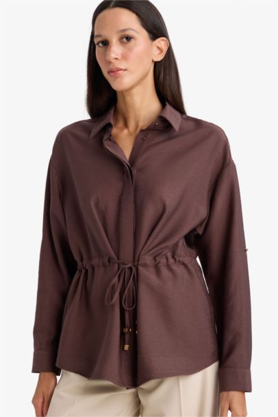 Рубашка с длинным рукавом стандартного кроя для женщин