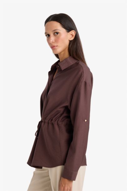 Рубашка с длинным рукавом стандартного кроя для женщин