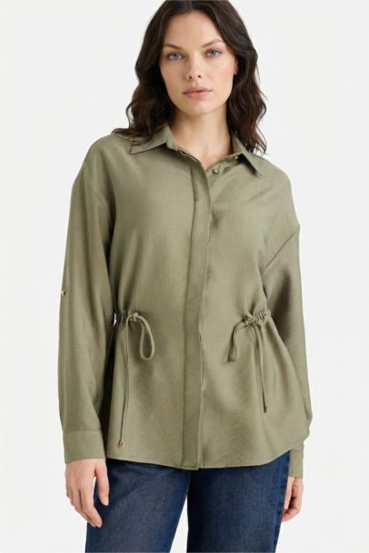 Рубашка с длинным рукавом стандартного кроя для женщин