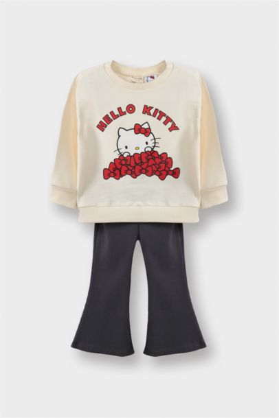 Hello Kitty 2'li Takım Sweatshirt Eşofman Altı Kız Bebek