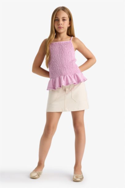 بلوزة بناتي بحمالات سليم فيت