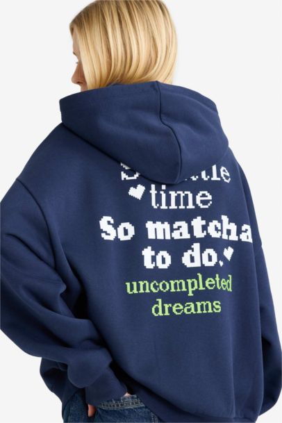 Overshirt Fit Hooded Printed Thick Sweatshirt