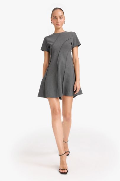 Crew Neck Mini Dress