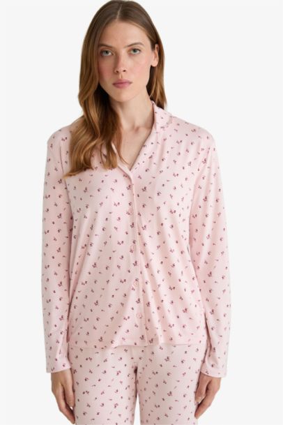 Regular Fit Patterned Top Bottoms 2 Piece Pajama Set