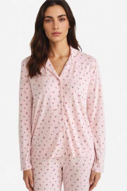 Pijama Takımı Regular Fit Desenli Uzun Kollu Üst Uzun Alt