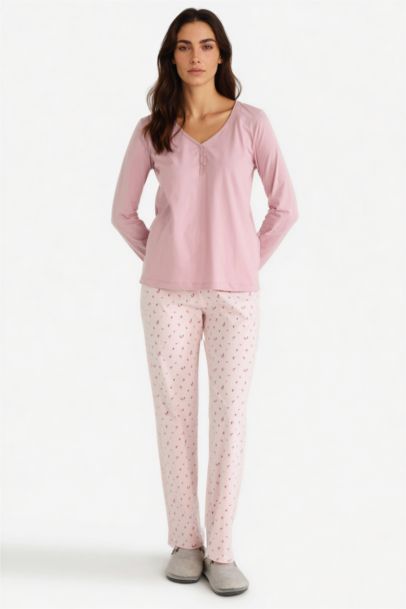 Fall in Love Regular Fit Top Bottom 2 Piece Pajama Set