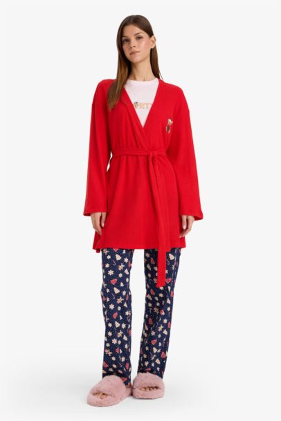 Christmas Themed Regular Fit Welsoft Plush Dressing Gown