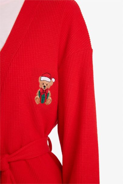 Christmas Themed Regular Fit Welsoft Plush Dressing Gown