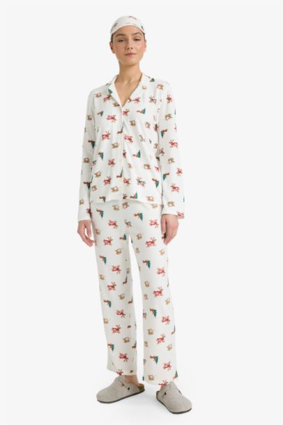 Ensemble Pyjama de Noël avec masque de nuit Coupe régulière