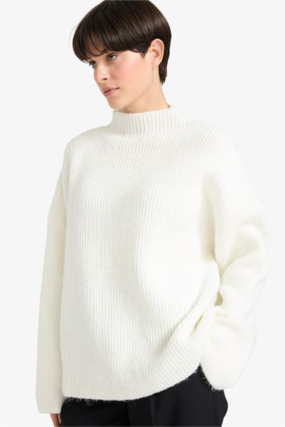 Pull en tricot oversize à col montant