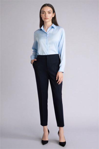 Oversize Fit Shirt Collar Satin Long Sleeve Shirt