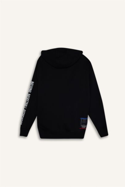 سويت شيرت NBA اوفر سايز بغطاء للرأس