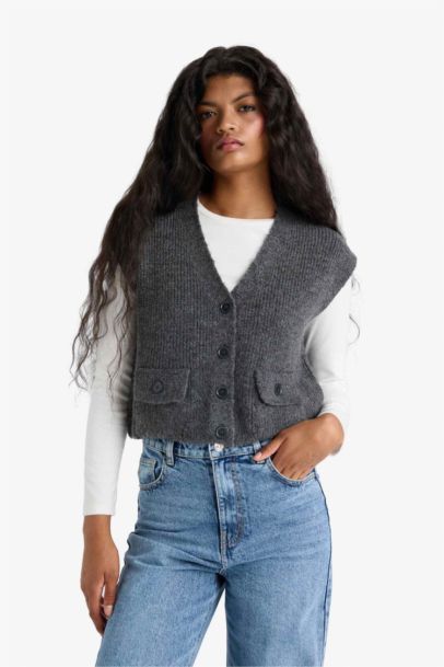 Regular Fit V-Neck Knitwear Vest