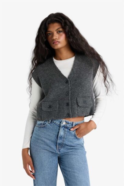 Regular Fit V-Neck Knitwear Vest