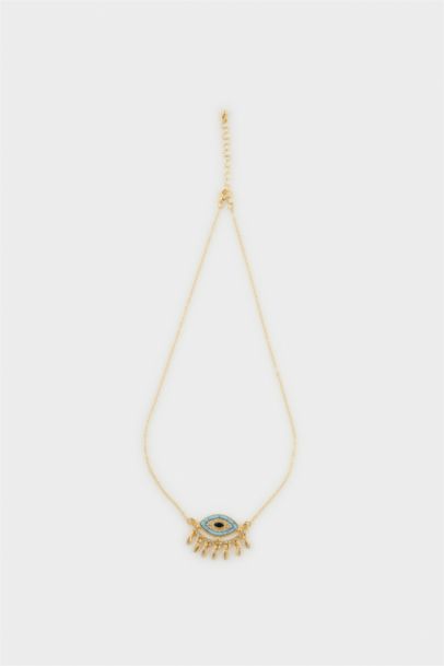 Woman Necklace with Blue Eye Detail