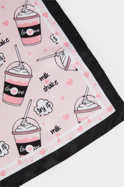 Kız Çocuk Desenli Saten Fular