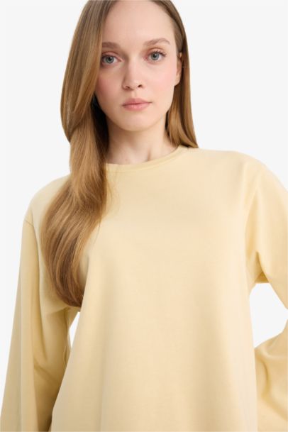 Regular Fit Crew Neck Long Sleeve Tunic