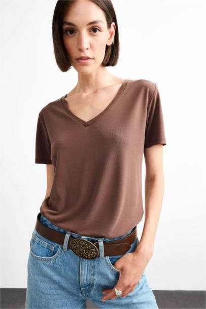 V-Neck Modal Short Sleeve T-Shirt