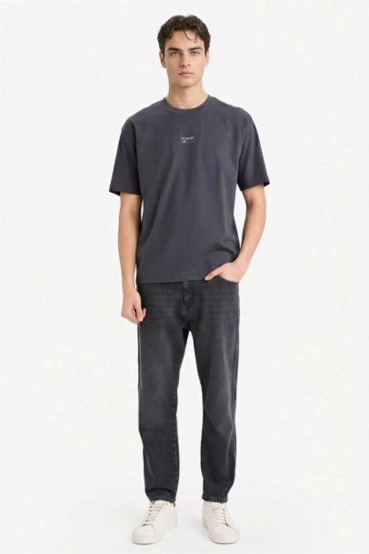 %100 Pamuk Boxy Fit Baskılı Tişört