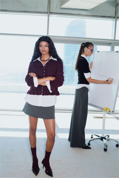 A Cut Normal Waist Mini Skirt