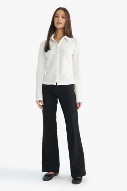 Slim Fit Shirt Collar Long Sleeve Shirt