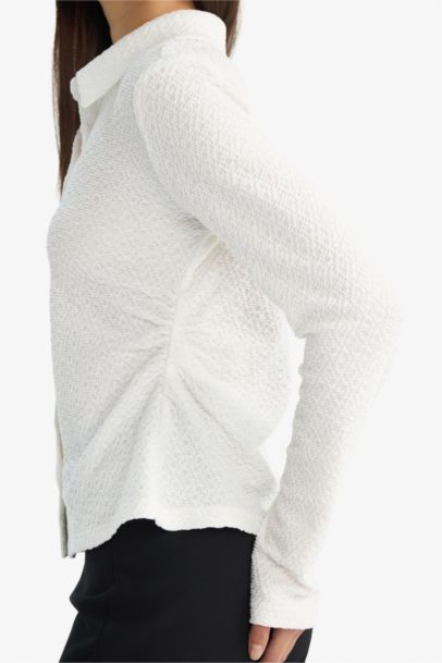 Slim Fit Shirt Collar Long Sleeve Shirt