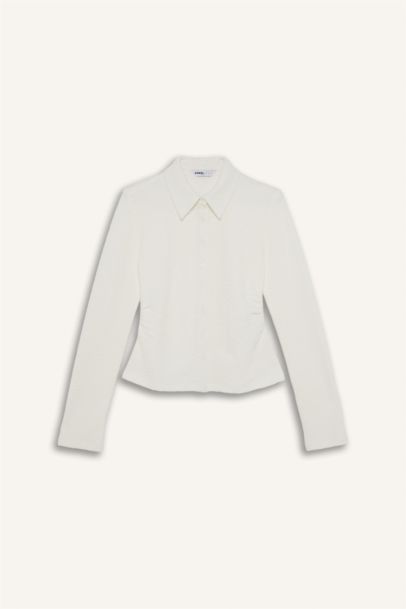 Slim Fit Shirt Collar Long Sleeve Shirt