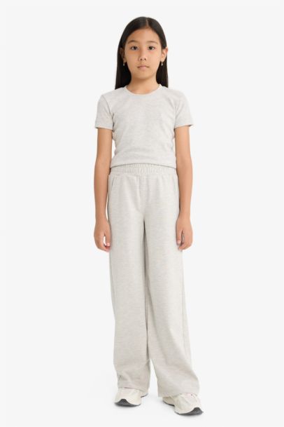 Girl Elastic Waist Wide Leg Sweatpants