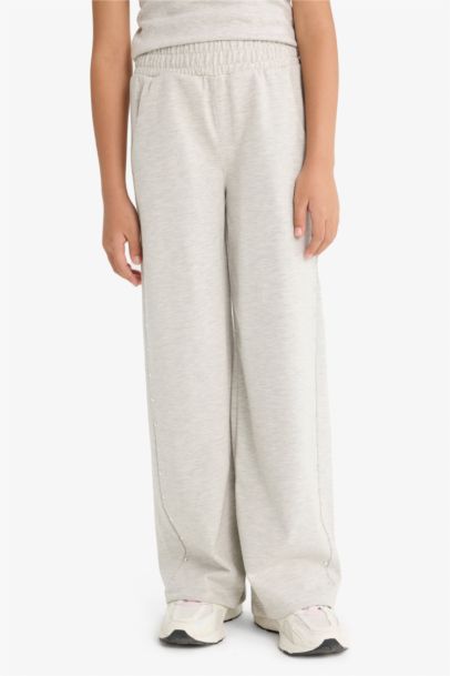 Girl Elastic Waist Wide Leg Sweatpants