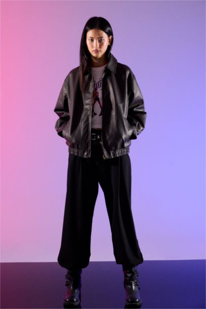 جاكيت داد فيت جلد صناعي بياخة بولو