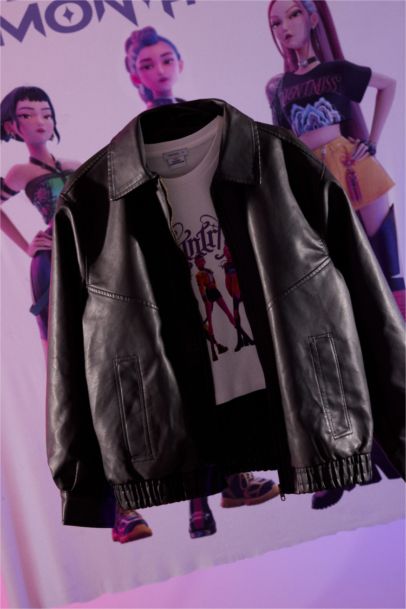 جاكيت داد فيت جلد صناعي بياخة بولو