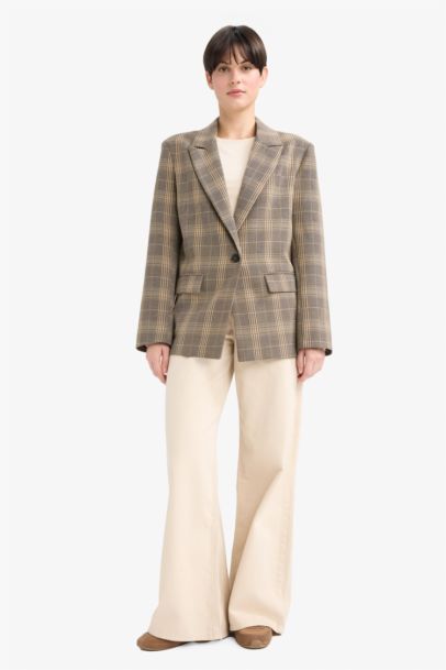Regular Fit Plaid Blazer