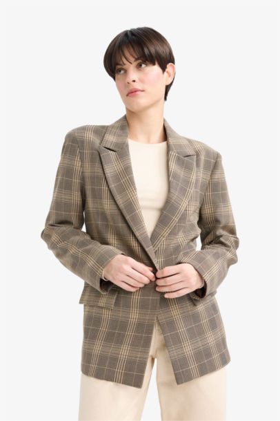 Regular Fit Plaid Blazer