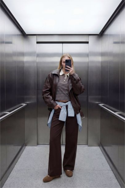 Relax Fit Faux Leather Waterproof Jacket