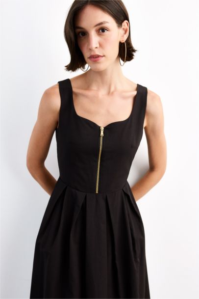 فستان ميدي بوبلين