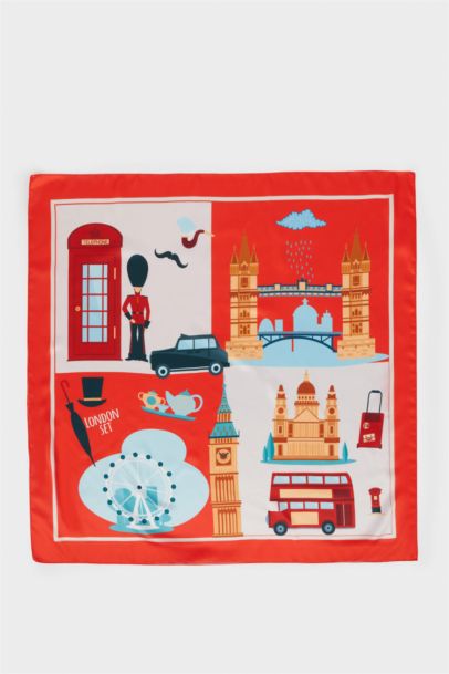 Kadın Londra Temalı Fular