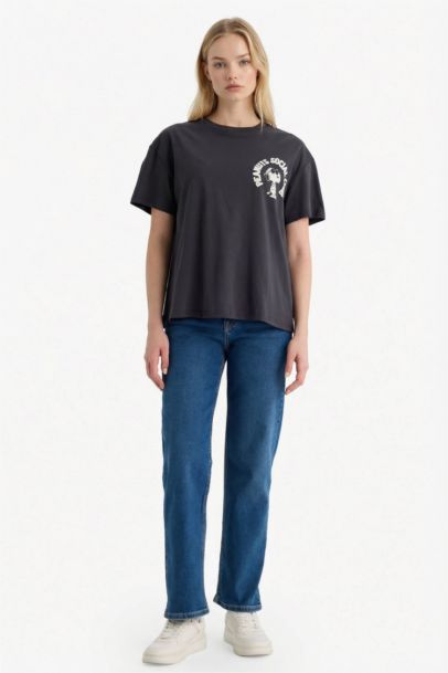 Oversize Fit Snoopy Print Short Sleeves T-shirt