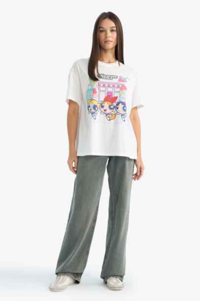 تيشيرت نص ردن اوفر سايز من باوربف غيرلز