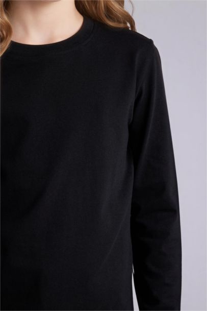 T-shirt manches longues à col rond pour fille