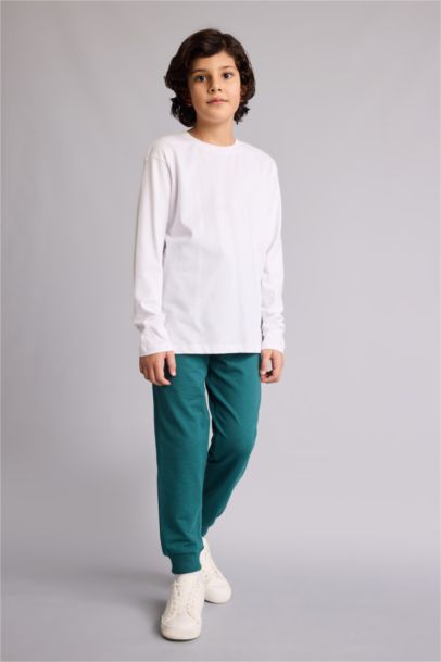 Regular Fıt Sweatshirt Kumaşı Pantolon Erkek Çocuk