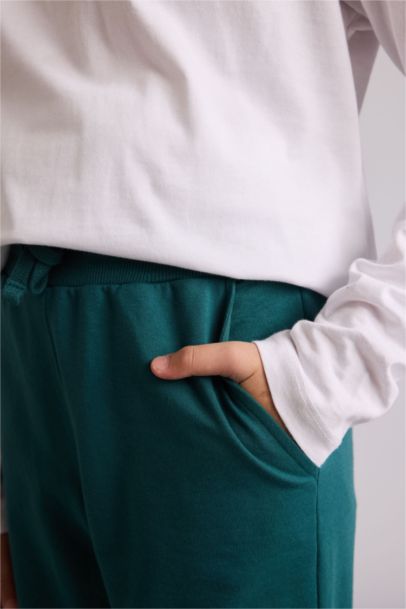 Regular Fıt Sweatshirt Kumaşı Pantolon Erkek Çocuk