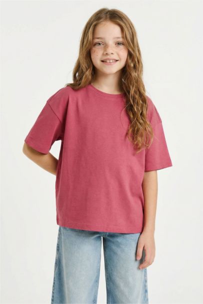 Girl Oversize Fit Crew Neck Short Sleeve T-Shirt