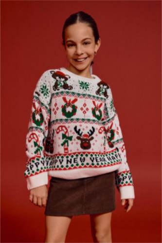 بلوفر بناتي اوفر سايز برقبة مستديرة